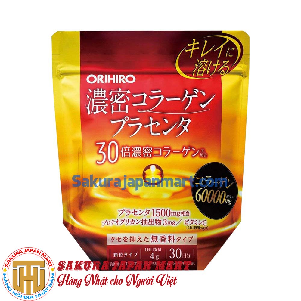 Bột bổ sung Collagen và nhau thai heo Orihiro 60,000mg 120g